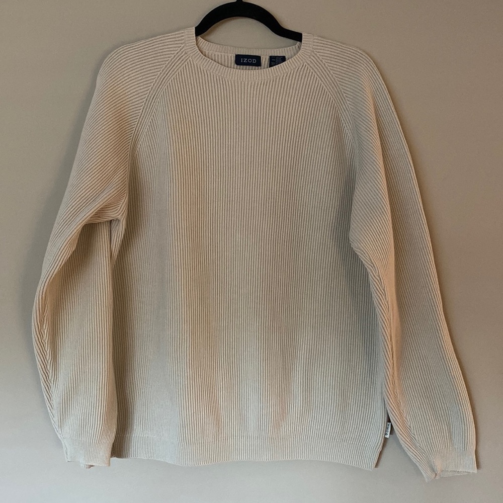 [L] Izod Vintage Ribbed Oversized Sweater | Cream